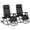 Black, variant on 2 Pack Zero Gravity Rocking Chairs for Patio, Foldable Outdoor Lounge Recliners with Cup Holder and Phone Slot, Gray Steel Frame
