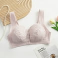 thumbnail image 4 of VISALY Short Sleeve Bras for Women, Bras for Older Women 2025 Front Closure Bra Cotton Bra Full Coverage Comfortable Bra No Underwire Plus Size Bra, Wireless Bra, Plus Size Tops, Bras (Pink, E), 4 of 4