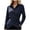 Blue, variant on ClodeEU Women Collared Long Sleeve Wrap Cross Waist Slim Blouse,Casual Office Blouse Black,Women's Plus L