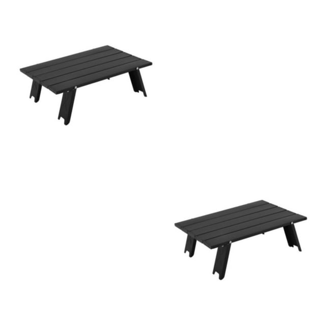 Transemion Table Pliante en Alliage d'Aluminium Léger Application Large Table de Pique-Nique Pliante Noire 2Set