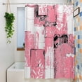 thumbnail image 3 of Modern Boho Shower Curtain, 72" x 72", Flower Geometric Texture Pink White Abstract Art Waterproof Bathroom Curtain Washable Shower Curtain Set with 12 Hooks, 3 of 8