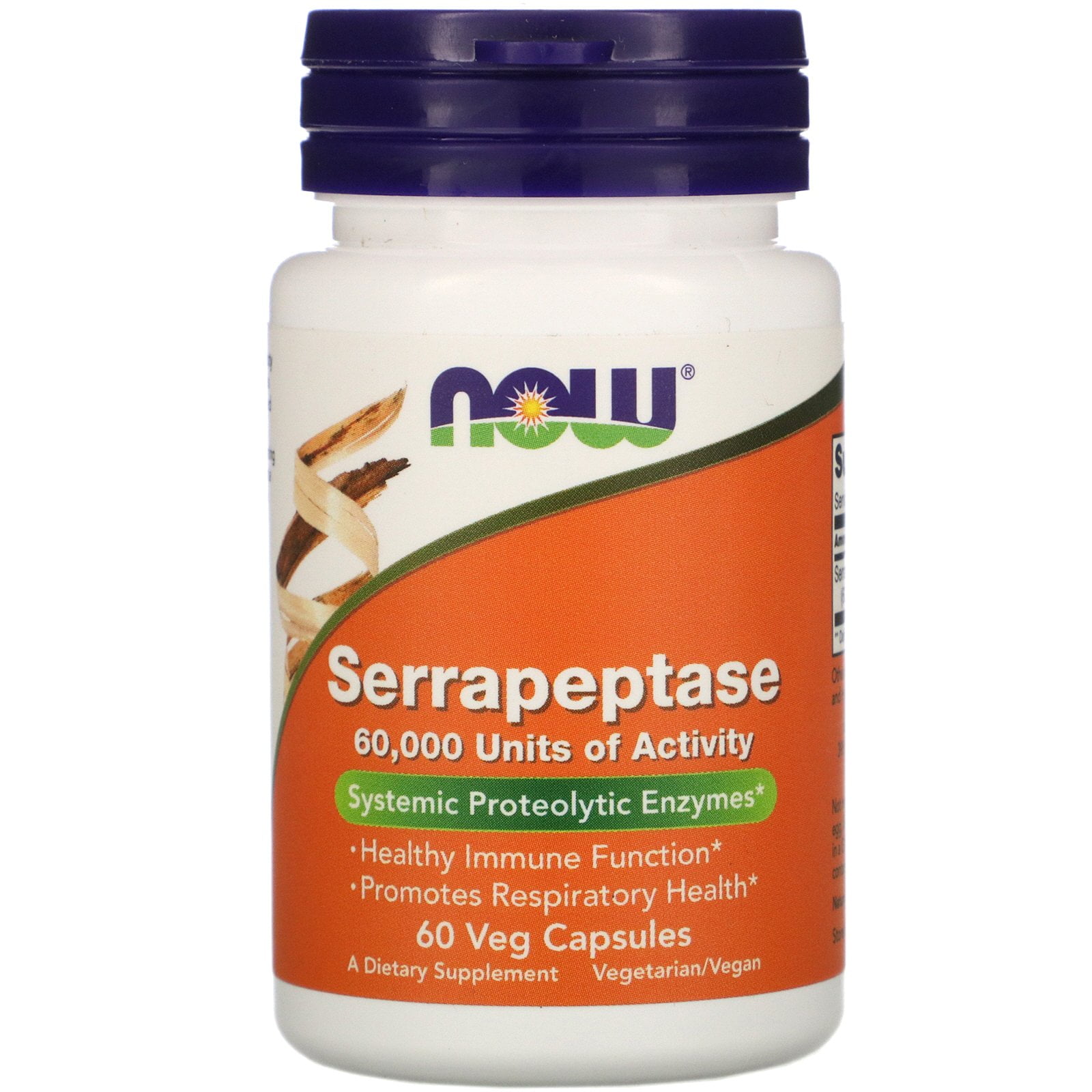 NOW Foods Serrapeptase Systemic Proteolytic Enzymes 60 Vegetable