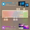 thumbnail image 5 of Wagpak Wireless Keyboard and Mouse Combo RGB Backlit Rechargeable 2.4GHz Quiet 108 Keys Keyboard-Desert Gold, 5 of 6