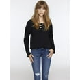 thumbnail image 4 of Sanctuary Clothing Womens Lace-up Sweatshirt, Black, X-Small, 4 of 4
