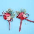 thumbnail image 2 of Novio novia pecho flor ramillete dama de honor muñeca flor conjunto boda fiesta decoración conjunto rojo, 2 of 8