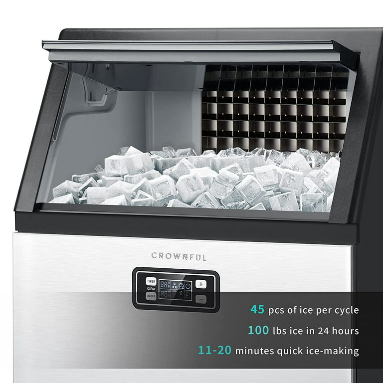 CROWNFUL Ice Maker Countertop Machine, 9 Bullet Ice Indonesia