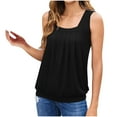 thumbnail image 5 of VBTAPA Tank Tops for Women Loose Fit Square Neck Sleeveless Pleated Tops Flowy Hide Belly Shirt Black M, 5 of 8