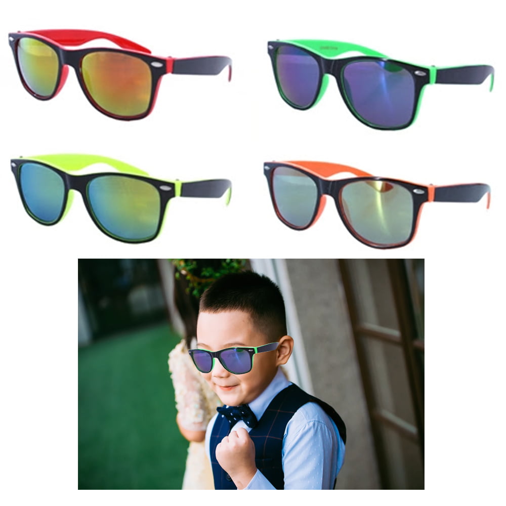 E Focus - 2 Kids Sunglasses Neon Reflective Baby Toddler Boys Girls Square  Frame Glasses - Walmart.com - Walmart.com