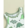 thumbnail image 6 of JYYYBF Baby Boys Dinosaur Outfits, Round Neck Sleeveless Tank Tops + Elastic Waist Shorts Infant Toddler Summer 2 Piece Set, 6 of 7