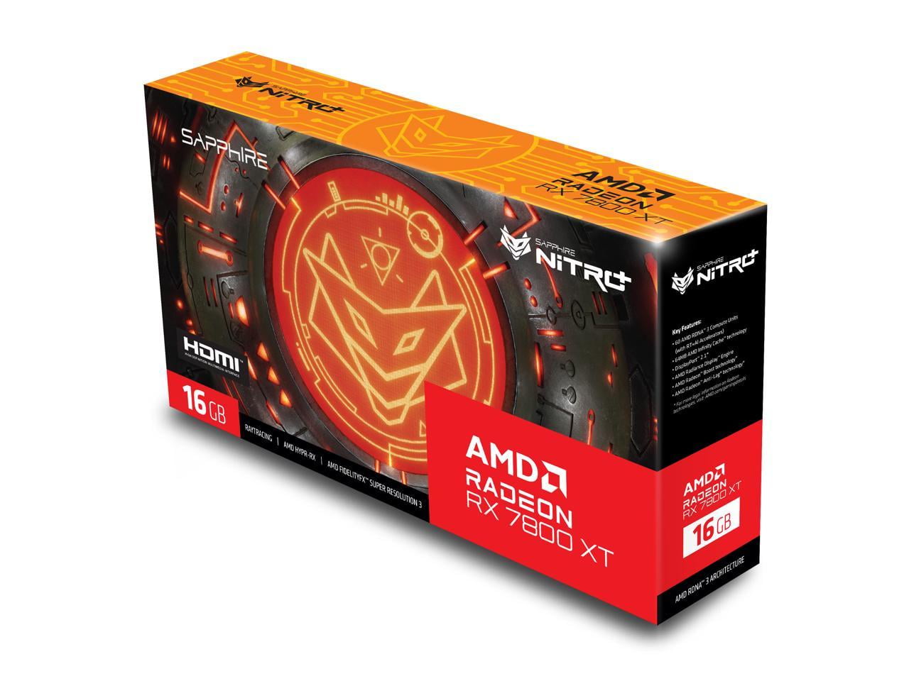 SAPPHIRE NITRO+ Gaming Radeon RX 7800 XT 16GB GDDR6 ATX Video Card