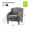 thumbnail image 6 of Wooden Upholstery Armchairs Set of 2 Lounge Sofa Club Accent Chairs Nailhead Trim Side Chairs Living Room Bedroom Gray, 6 of 6
