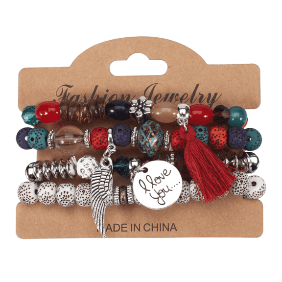 DESIGNICE Beaded Bracelets for Women,Lucky Charm Crystal Bracelet, Handmade Weaving Chakra Bracelets,Colorful