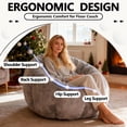 thumbnail image 4 of Lovableguy Fluffy Bean Bag Chair for Adults,Teens,Faux Fur Floral-Shaped Bean Bag Lazy Sofa Chair,Oversize Beanbag Reading Chair for Bedroom,Living Room,Apartment,Grey., 4 of 7