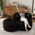 thumbnail image 3 of Wiilayok 50.5'' Oversized Chaise Lounge Chair Indoor,Thickened Backrest Sleeper Sofa Couch with Soft Pillows for Living Room, Black, 3 of 9