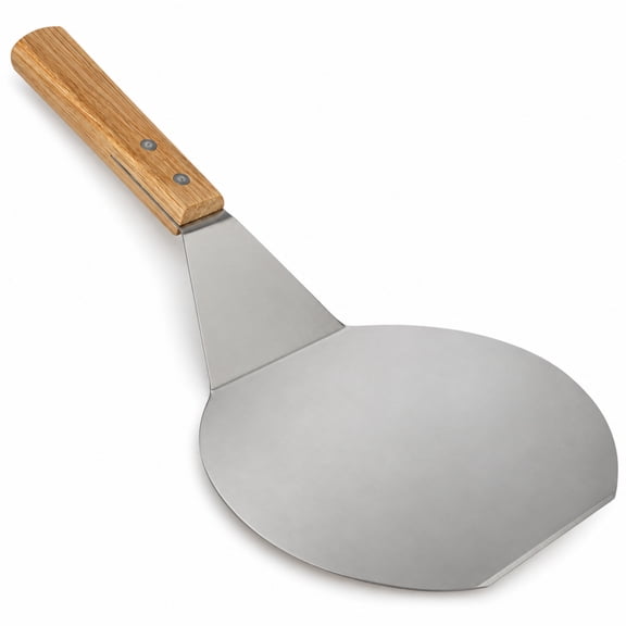 Extra-Large Stainless Steel Wide Spatula Turner Strong Wooden Handle - Dishwasher Safe Kitchen Utensil - Heavy Duty Oversized Metal Lifter Grilling, Cooking, Baking Cake & Cookies pancake spatula