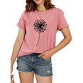 thumbnail image 2 of Dandelion Print Women Summer Plus Size Casual T-Shirt Short Sleeve Graphic Tees, 2 of 5