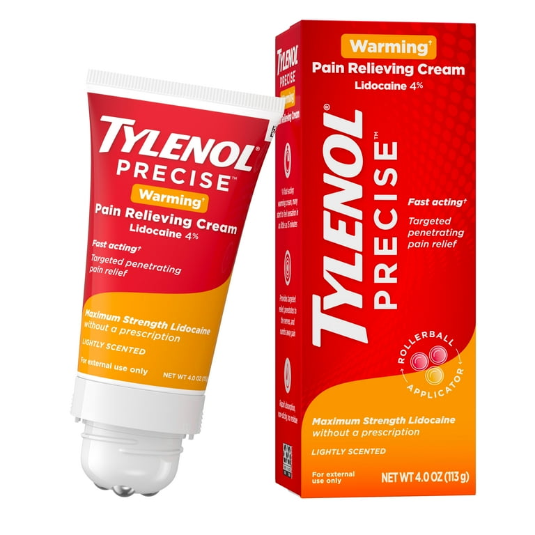 TYLENOL Warming Pain Relief Cream with 4% Lidocaine, Light Scent