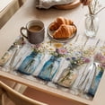 thumbnail image 3 of Spring Flowers Placemats Set of 1, Retro Oil Painting Style Floral Wood Texture Non-Slip Place Mats Washable Table Mats for Kitchen Dining Table Decorations Indoor/Outdoor, 3 of 9