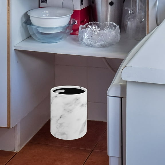 WASHWEPE Trash Can White Plastic 1Pcs 12.4x10.2x10.2in