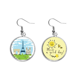 thumbnail image 1 of Torre Eiffel Francia Landmark ilustración Pendiente Sol Flor Pendiente Joyas Moda Unbranded M, 1 of 3