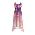 thumbnail image 5 of Jesvior Casual Summer Dresses for Women Crew Neck Sleeveless Irregular A Line Tank Dress Print Flora Loose Tank Dress Flowy Beaach Vacation Clothes, 5 of 7