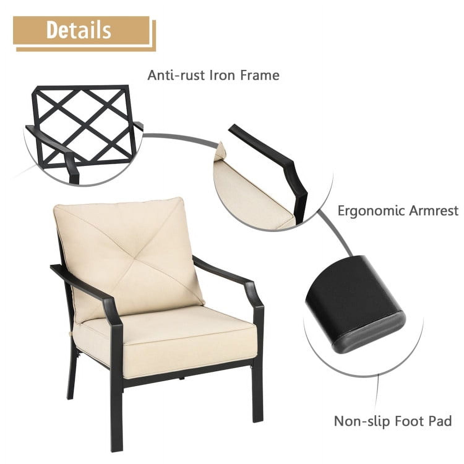Aimee Lii 2 Pieces Patio Dining Set with Padded Cushions Armrest Steel Frame, Outdoor Patio Furniture Aimee Lii 2 Pieces Patio Dining Set with Padded Cushions Armrest Steel Frame, Outdoor Patio Furniture