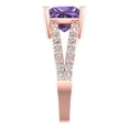 thumbnail image 3 of Clara Pucci 14K Rose Gold Solid Gold Alexandrite Solitaire with Accents Anniversary Ring for Women - 2.48 cttw Princess Cut, 3 of 8