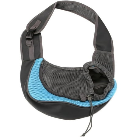 Hgudesign Pet Dog Sling Carrier Mesh Hands-Free Crossbody Bag for Small Dogs Rabbit Outdoor Travel Rosy
