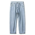 thumbnail image 4 of Loose Fit Jeans for Men Straight Leg Straight Casual Denim Pants Solid Color Versatile Lightweight Fall Travel Long Jeans with Pocket, 4 of 7