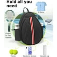 thumbnail image 3 of 17in Tennis Backpack for 2 Rackets & Gear, Sports Bag with Wet/Dry Compartment, Unisex Backpack for Men and Women, Ideal Gift for Tennis & Pickleball, 3 of 14