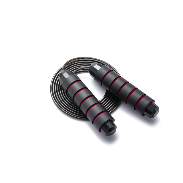 Cuerda para saltar, cable de acero con rodamientos, mangos de espuma, ajustable, 9.2 pies, para ejercicio en casa y gimnasio