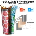 thumbnail image 3 of 16oz Tumblers Pioneer Flower Floral Print Pattern Stainless Steel Vacuum Insulated Double Wall Travel Tumbler Cups Mug with Lid and Straw,Cleaning Brush for Coffee,Tea, 3 of 4