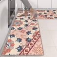 thumbnail image 2 of Kitchen Rugs Sets Of 2,Multicolor Ethnic Patchwork Pattern Anti Fatigue Kitchen Mat Rugs Non Slip Washable,Decorative Kitchen Floor Mats for Kitchen,Sink,Laundry,17"X47", 2 of 5