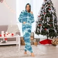 thumbnail image 7 of FORMRS Onesies Pajama for Adults Unisex Hoodie Winter Jumpsuit One Piece Sleepwear, Sizes S-2XL, Green Watercolor Ocean Waves, 7 of 7