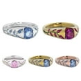 thumbnail image 3 of Opolski Women Fashion Leaf Faux Sapphire Rhinestone Inlaid Finger Ring Club Jewelry Gift, 3 of 7