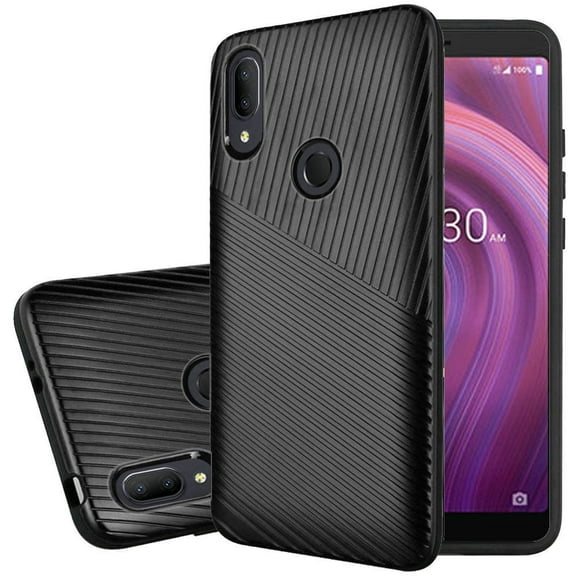 GSA Embossed Lines Hybrid Case For Alcatel 3V (2019), 5032W - Black