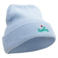 thumbnail image 4 of Spring Logo Embroidered Super Stretch Knit Watch Cap Beanie - Columbia Blue OSFM, 4 of 5