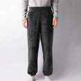 thumbnail image 5 of Men's Fuzzy Plush Flannel Pajama Pants, Fleece Fluffy Pj Pants for Men, Warm Winter Cozy Lounge Sleepwear Bottoms Size XL Dark Gray, 5 of 8