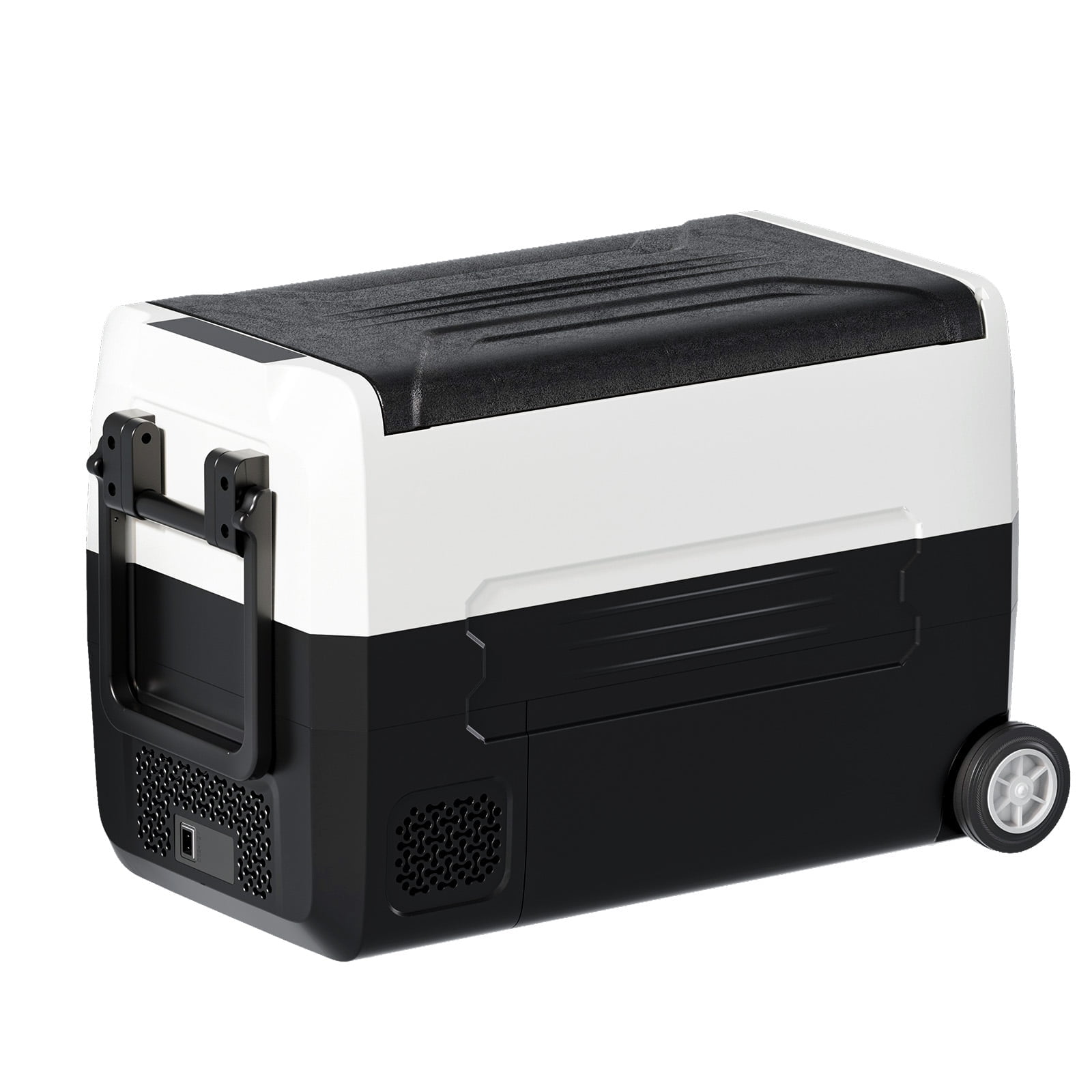 DISHUP 12V Portable Car Refrigerator, 49QT(45L) Electric Cooler with Dual Zone,DC & AC,Ideal for RV, Camping, Travel, Truck