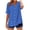 Blue B, variant on Womens Cotton T-Shirt Short Roll On Sleeve Shirt Button V Neck Fashion Printed Comfy Loose Fit Summer Tops (XL, Orange)