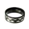 thumbnail image 2 of 8mm ip Black Stainless Steel Band Checker Design, 2 of 3