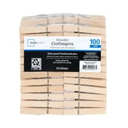 Mainstays Wood Clothespins, Beige, 100 Pack