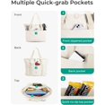 thumbnail image 4 of Tote Bag for Women, Foldable Tote Bag With Zipper Travel Large Shoulder Bag Handbag for Work-16.5''l X 6''wx 14''h, 4 of 7