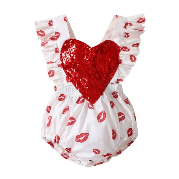 Bearichfupo Valentine's Day Toddler Infant Baby Girls Sleeveless Sequin Dress Princess Dress Outfits,Sizes 18-24 Months