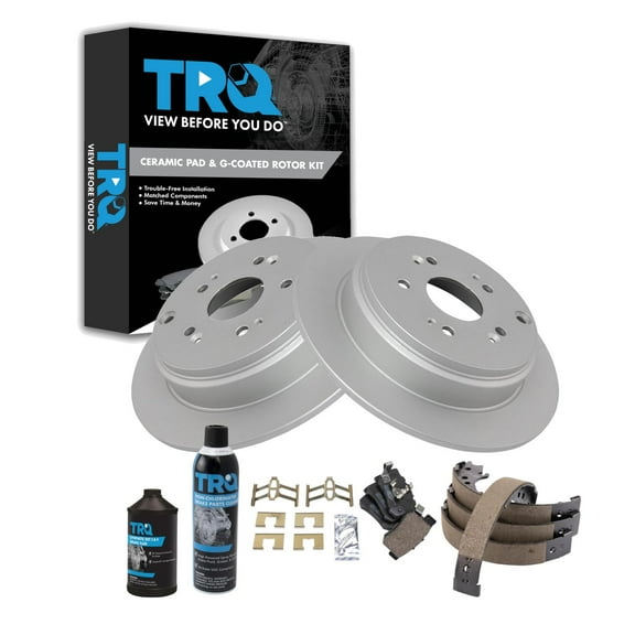 TRQ Rear Brake Pad & Rotor Kit BKA34914 Fits Select 2007-2016 Honda CR-V , 2010-2018 Acura RDX