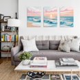 thumbnail image 2 of Pastel Beach Sunset Poster Art Print Set of 3 Coastal Beautiful Scenery Mural Calm Sea and Gentle Waves Canvas Wall Art Unique Gift for Art Lovers Suitable for Room Aesthetics and Wall Decor, 2 of 6