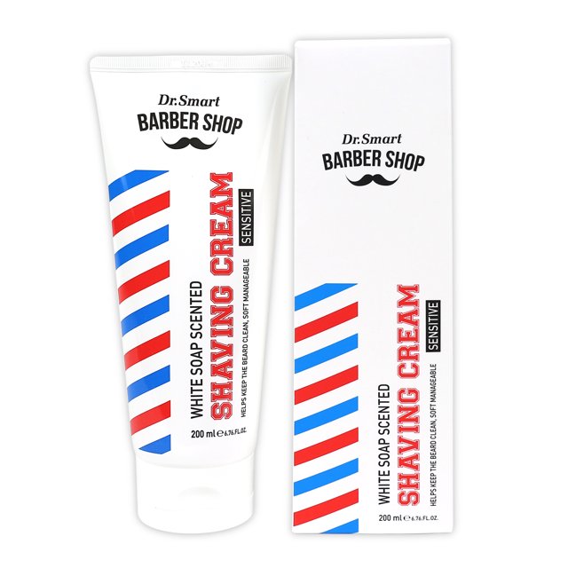 Dr. Smart Barber Shop Shaving Cream 200ml, White Soap Scent for Sensitive Skin