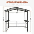 thumbnail image 3 of EAGLE PEAK 8x5 BBQ Grill Gazebo Outdoor Backyard Steel Frame Double-Tier Polycarbonate Hard Top Canopy with Shelves Serving Tables, 3 of 8