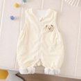 thumbnail image 3 of Favoffer Infant Baby Boy Girls Fleece-Lined Jumpsuit Sleeveless Full-Zip Romper One Piece Strap Overalls Smocked Clothes 0-3Y, 3 of 6
