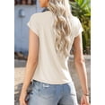 thumbnail image 5 of Eytino Women's Cowl Neck Short Sleeve Top Elegant Dressy Casual Summer Blouse Shirt Solid T-Shirt, 5 of 8